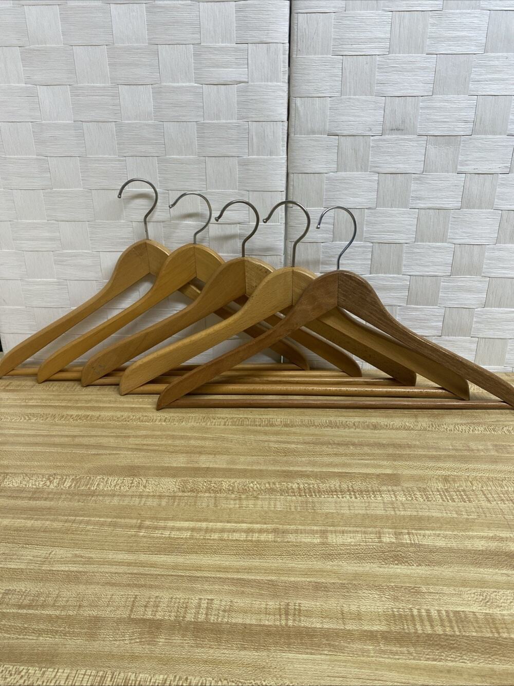 Quality Wooden Hangers - Slightly Curved Hanger Set - Solid Wood 5 Natural